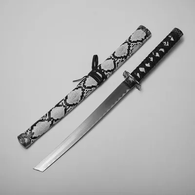 Сувенирное оружие «Катана на подставке», серые ножны под змеиную кожу, 70  см - РусЭкспресс