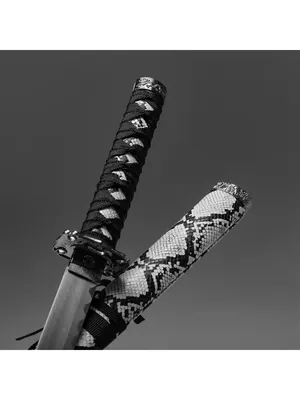 Сувенирное оружие «Катана на подставке», белые ножны с иероглифами, 103 см  | AliExpress