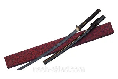 Катана, меч самурайский, на подставке купить по цене 4 600 р., артикул:  D-50012-2-BK-KA в интернет-магазине Kitana