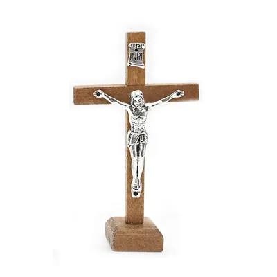 Утонченный серебряный Католический крест с распятием, покрытие родий -  купить в Ювелирном магазине Silveroff