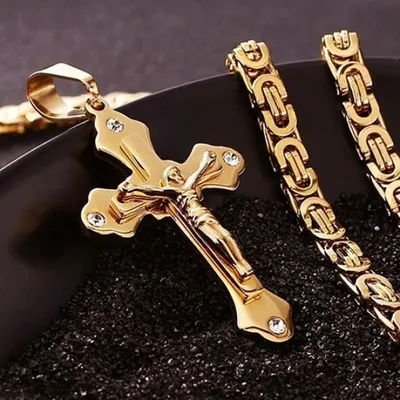 Золотой католический крест ☆ russiangold.com ☆ Золото 585 333 Низкая цена