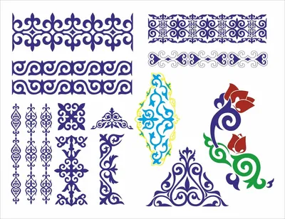 Казахские узоры и орнаменты трафареты - 91 фото