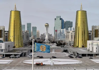 Флаг Казахстана. Обои для рабочего стола. 3840x2160