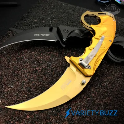 Gold Karambit Tactical Butterfly Knife Sharp Limited Edition - Edge Import