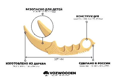 Купить Деревянный нож Керамбит Gold Standoff | Нож Стандофф | Керамбит  Стендофф V2 в Москве цена 550 руб. | Нож из дерева Standoff