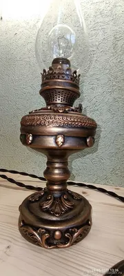 Шикарная старинная керосиновая лампа на основании из бронзы, украшенная  перегородчатой эмалью \"клуазоне\" (фр. Cloisonné) - ценный подарок любимой  женщине руководителю