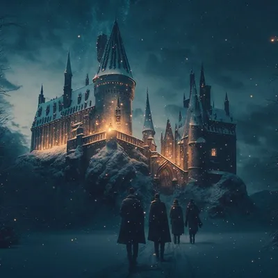 Живые обои Hogwarts Legacy - Winter Night Castle / персонализация интерфейса