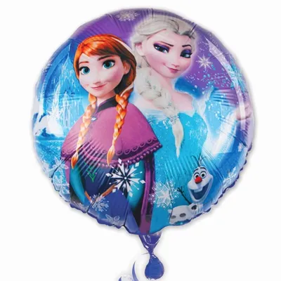 Фольгированный круг Холодное сердце Принцессы и снежинки (45 см)