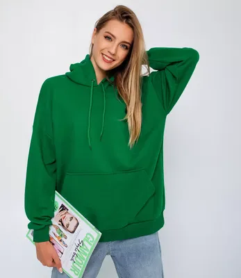 Худи #БШ1630, цвет зеленый - купить женские худи оптом
