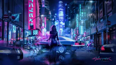 Стритрейсеры на улице ночного города в киберпанк стиле - Бесплатные обои на  рабочий стол | Творчество с Искусственным Интеллектом | Дзен