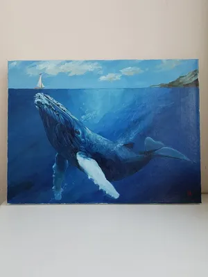 Кит и парус | Whale painting, Painting art projects, Nature art painting