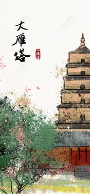 Китайский стиль большой дикий гусь пагода мобильный телефон обои  изображение_Фото номер 400385832_JPG Формат изображения_ru.lovepik.com