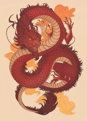 Наклейки интерьерные на стену для декора - Китайский дракон, узоры,  животные купить по выгодной цене в интернет-магазине OZON (497381418)