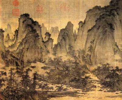 Китайский Пейзаж Картина — стоковая векторная графика и другие изображения  на тему Бамбук - Бамбук, Ландшафт, Япония - iStock