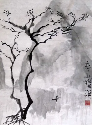 Китайская живопись гохуа от shigu: Китайская живопись - гохуа. Пейзаж \"Горы  и воды\".