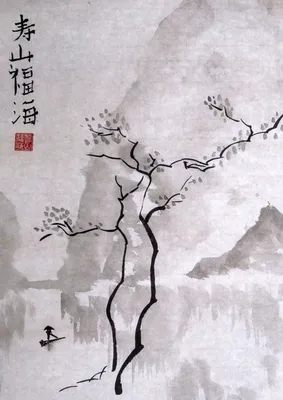 Китайский пейзаж тушью — АРТ-Корпорация | Японская живопись, Китайская  живопись, Пейзажи