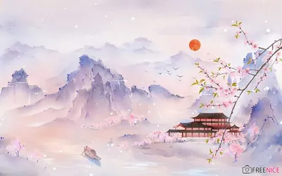 чисто традиционный китайский стиль живописи тушью пейзаж сливы цвести фон  Обои Изображение для бесплатной загрузки - Pngtree