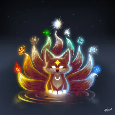 Fire Kitsune\" Art Board Print by Dase23 | Redbubble