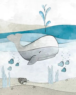 Рисунок кита | Пикабу