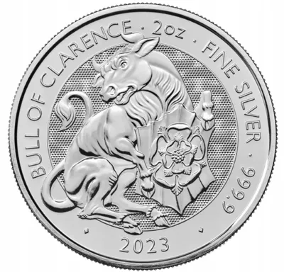 Монета инвестиционная Великобритания 5 фунтов 2023 Королевские звери  Тюдоров - Бык Кларенса цена 8 290 руб. | Интернет-магазин евромонета.рф