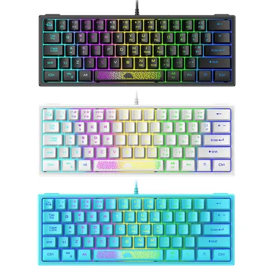 Проводная клавиатура K61 RGB, 60 процентов, 62 клавиши, эргономичная  игровая клавиатура для ноутбука – лучшие товары в онлайн-магазине Джум Гик