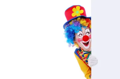 Удивленный клоун смотря мобильный телефон Стоковое Изображение -  изображение насчитывающей человек, смешно: 154800511