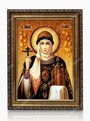 Ольга | Купить икону из янтаря Святая Княгиня Ольга — UKRYANTAR