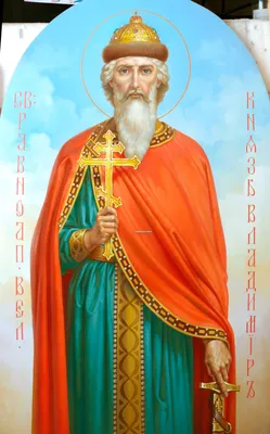 Икона Святой князь владимир - креститель руси. Иконы из дерева. Резные  изделия, готовые/на заказ.