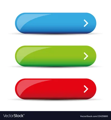 Web buttons flat design template with color gradient and thin line outline  style. Vector isolated rectangular rounded web page next arrow button  elements set on transparent background Stock Vector | Adobe Stock