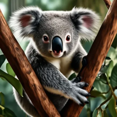 Реалистичный милая коала на …» — создано в Шедевруме