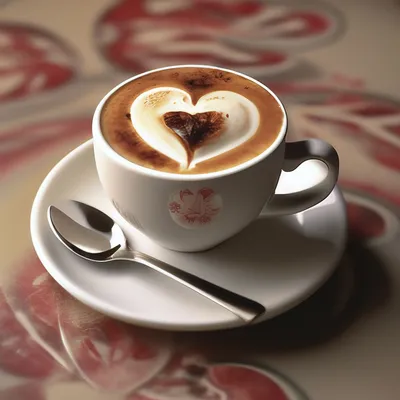 Кофе капучино с сердечком» — создано в Шедевруме