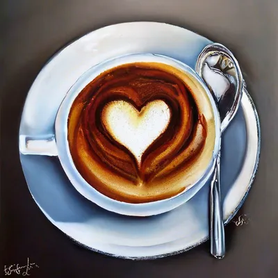 Кофе с сердечком» — создано в Шедевруме