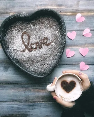 Кофе с сердечком - обои для рабочего стола, картинки, фото