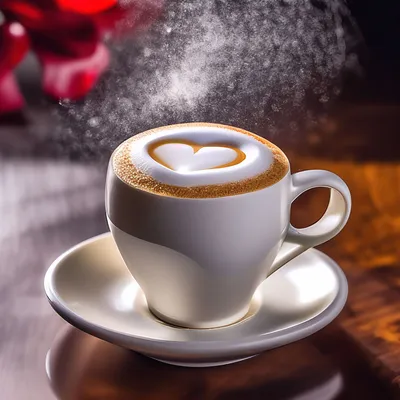 Кофе раф кокосовый с сердечком из …» — создано в Шедевруме