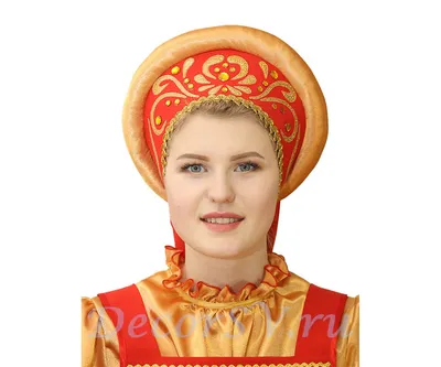 Кокошник красный бархат купить за 1 900 руб. для детской фотосессии