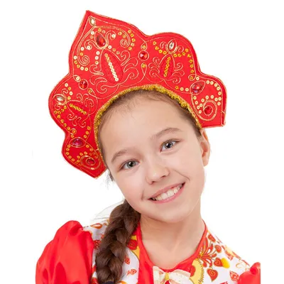 Детский Кокошник Царевна красный для девочки купить в интернет магазине