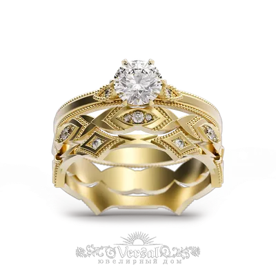Золотые обручальные кольца с бриллиантами | Silver Beard