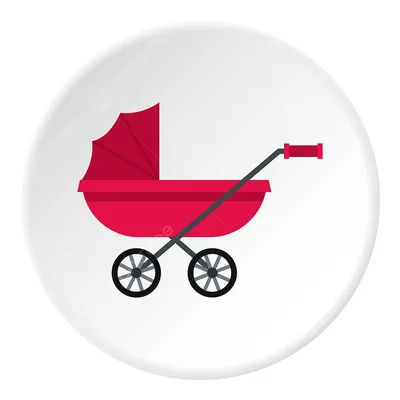 Красная детская коляска-люлька, векторный рисунок на белом фоне. Вид  сверху, вид сбоку, вид спереди и общий вид. Stock Vector | Adobe Stock