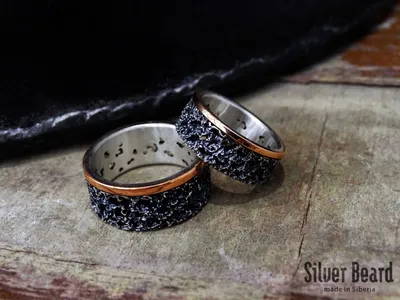 Обручальные кольца «Вулканическая лава» | Silver Beard