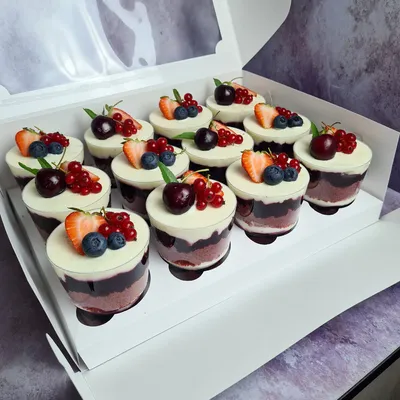 Милый пост для кондитера с фото капкейков пончиков и тортом в розово  голубых цветах для рекламы в Инстаграм | Flyvi