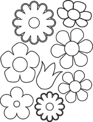 Раскраски Раскраска Контур цветка для вырезания Контуры цветка для  вырезания, Раскраски скачать и распечатать бесплатно.