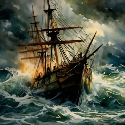парусный корабль в море, рисунок с чернильным пером Иллюстрация штока -  иллюстрации насчитывающей чернила, элементы: 163224731