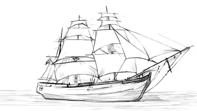 Судно плавания. Корабль рисунка вектора Иллюстрация вектора - иллюстрации  насчитывающей фрегат, марина: 202208006