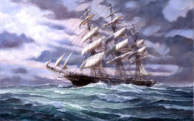 Пиратские корабли фото обои 368 x 254 см Море - Одинокий парусник в океане  (13178P8)+клей (ID#1400009815), цена: 1200 ₴, купить на Prom.ua