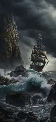 Пиратские корабли фото обои 368 x 254 см Море - Одинокий парусник в океане  (13178P8)+клей (ID#1400009815), цена: 1200 ₴, купить на Prom.ua