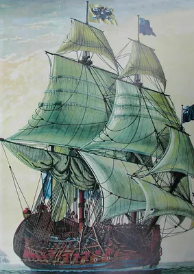 Это «Полтава», реплика военного корабля времен Петра I. «Бумага»