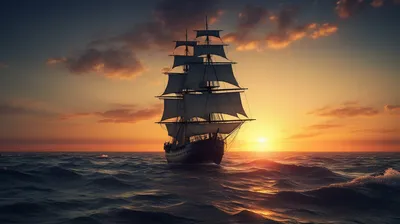 Пиратский корабль на боку, на дне …» — создано в Шедевруме