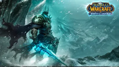 Обои на рабочий стол The Lich King / Король Лич со своей армией на поле  боя, арт к игре World of Warcraft / Мир военного ремесла, by Mazert Young,  обои для рабочего
