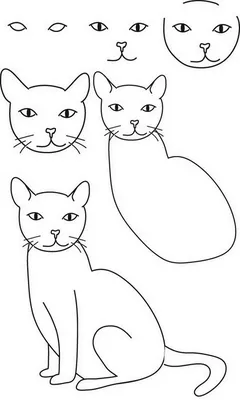 Рисунки кошек для срисовки 7 лет (39 шт)