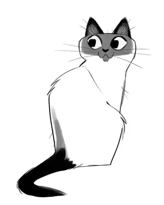 Сидящая кошка рисунок - 76 фото